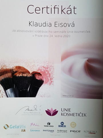 Certifikát Unie kosmetiček